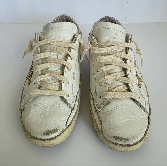 Woman’s Golden Goose Sneakers Super Star Classic White And Gold Size 36